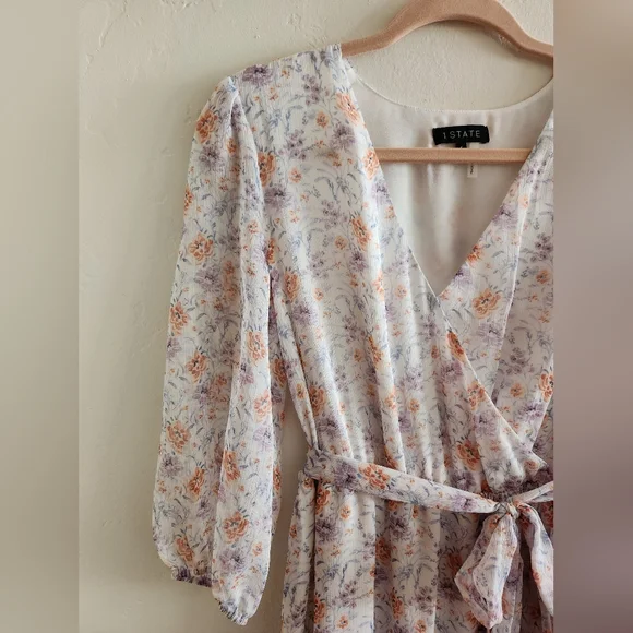 Floral Maxi Dress by 1 State - White and Orange - Picture 2 of 6